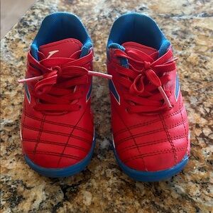 Joma Red and Blue Kids indoor soccer sneakers
